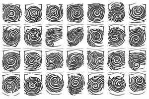A sequence of spiral galaxies forming a soundwave tattoo idea