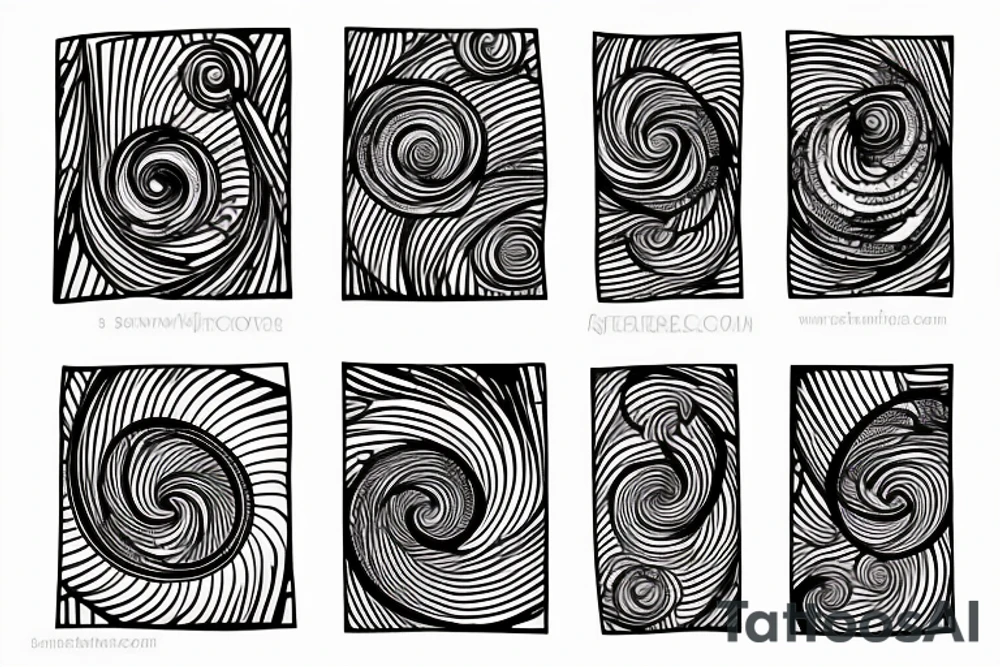 A sequence of spiral galaxies forming a soundwave tattoo idea