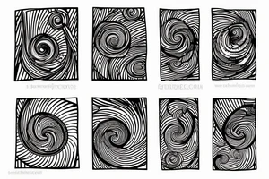 A sequence of spiral galaxies forming a soundwave tattoo idea