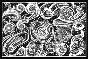 spiral galaxies forming a soundwave tattoo idea