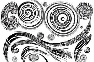 spiral galaxies forming a soundwave tattoo idea