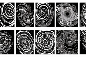 Spiral galaxies shaping a sound wave tattoo idea
