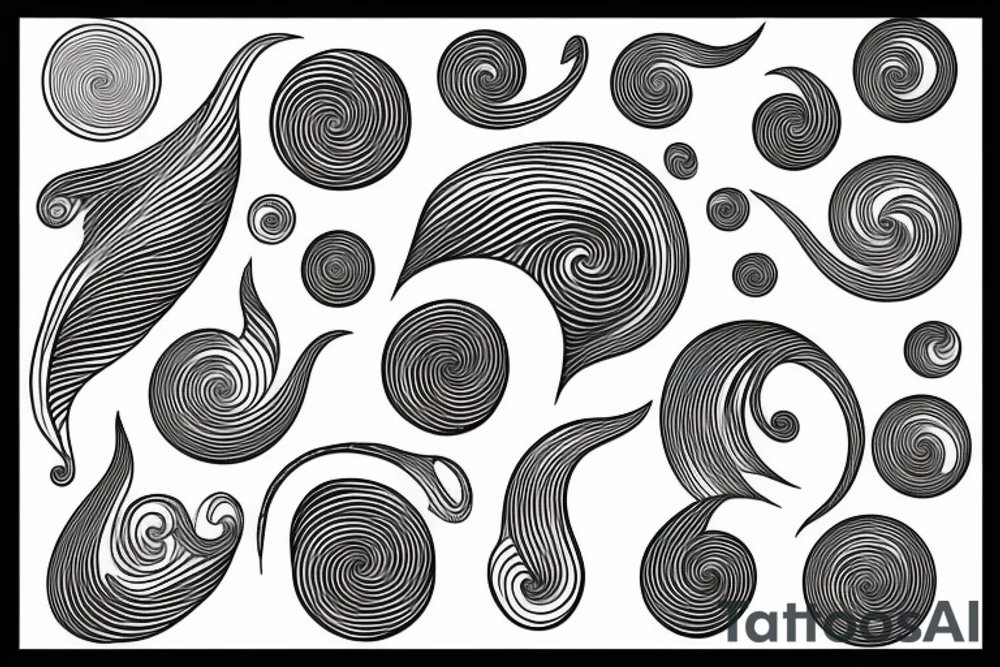 Spiral galaxies shaping a sound wave tattoo idea