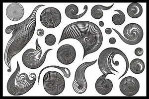 Spiral galaxies shaping a sound wave tattoo idea