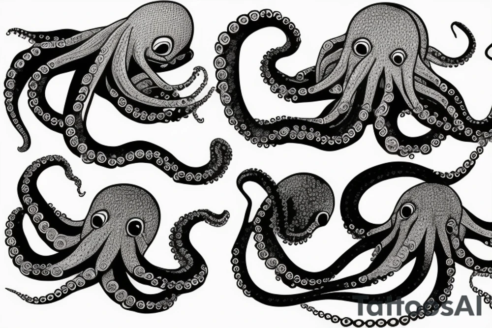 Octopus swimming tattoo idea