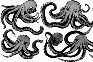 Octopus swimming tattoo idea