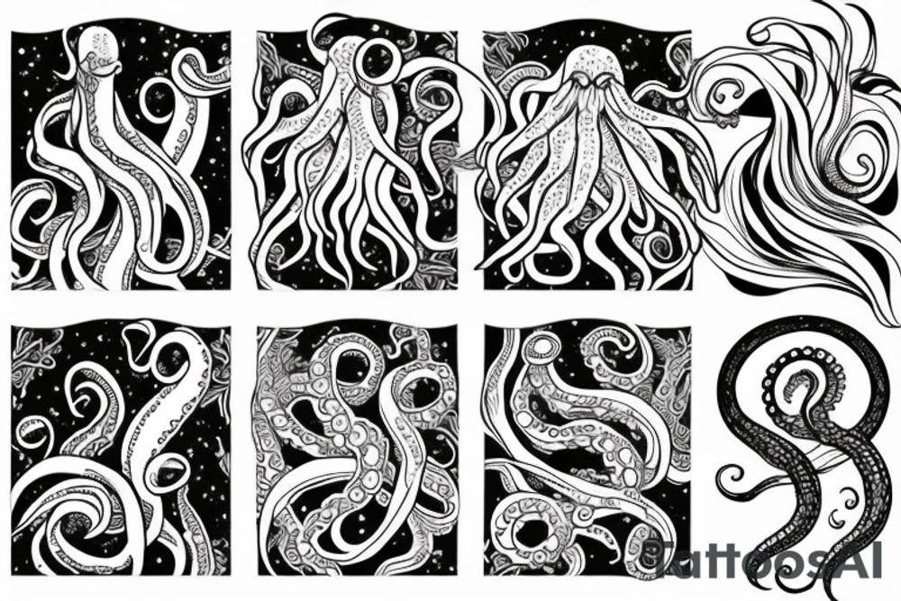Octopus swimming tattoo idea