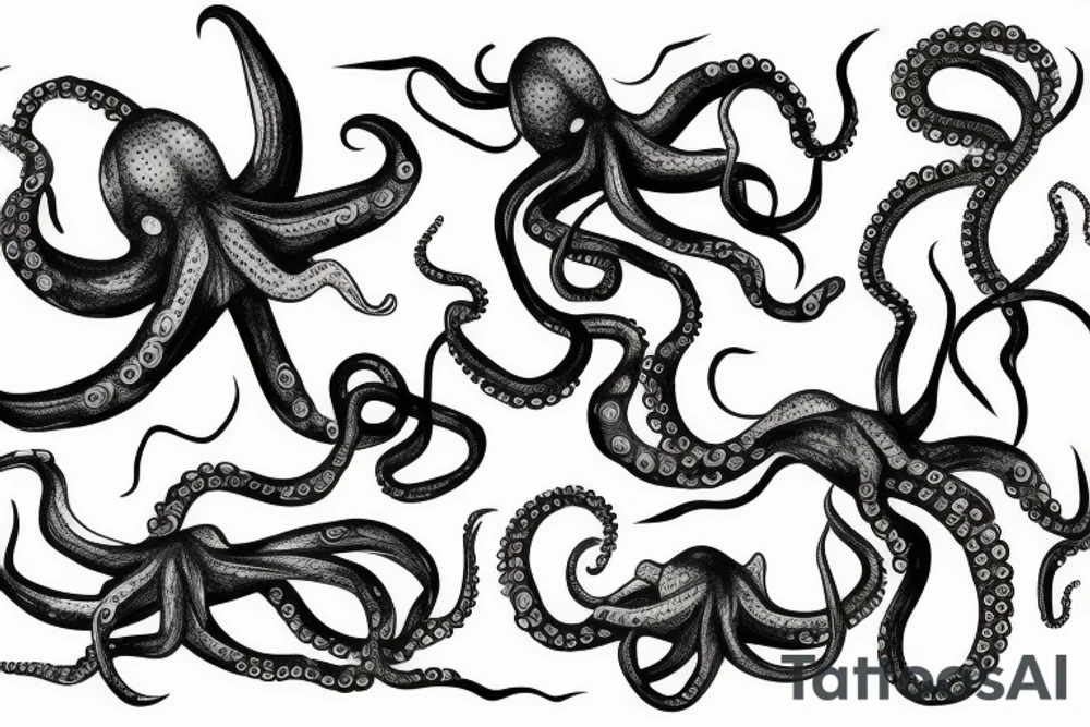 Octopus swimming tattoo idea