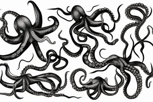Octopus swimming tattoo idea