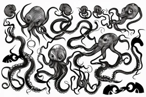 Octopus swimming tattoo idea