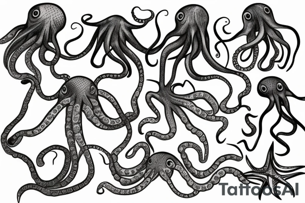 Octopus swimming tattoo idea