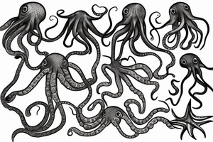 Octopus swimming tattoo idea