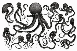 Octopus swimming tattoo idea