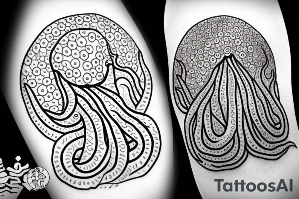 Octopus inside a circle tattoo idea
