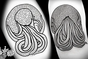 Octopus inside a circle tattoo idea