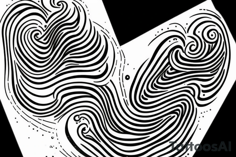 Waveform transforming into galaxies tattoo idea