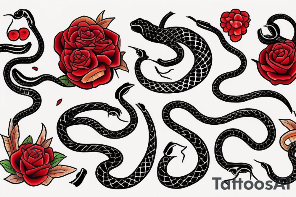 Small cute snake
Red tattoo idea