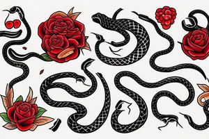 Small cute snake
Red tattoo idea