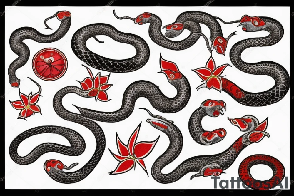 Small cute snake
Red tattoo idea