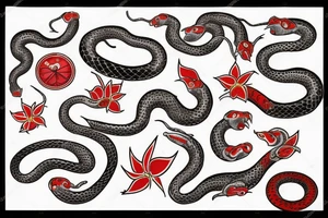 Small cute snake
Red tattoo idea