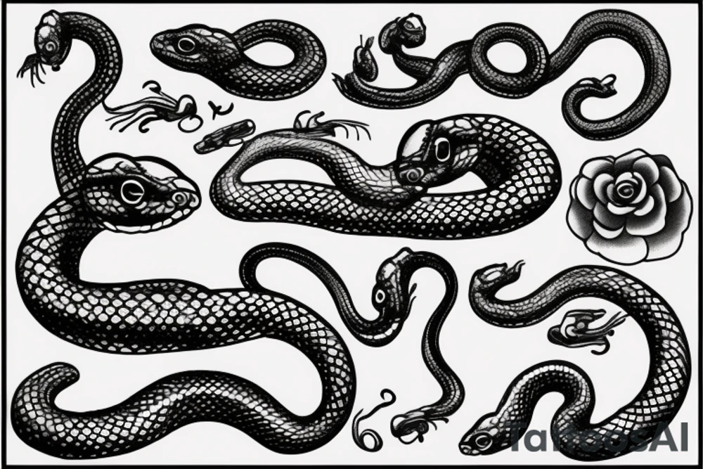 Small cute snake
Red tattoo idea