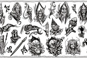 Wizard and jester tattoo idea