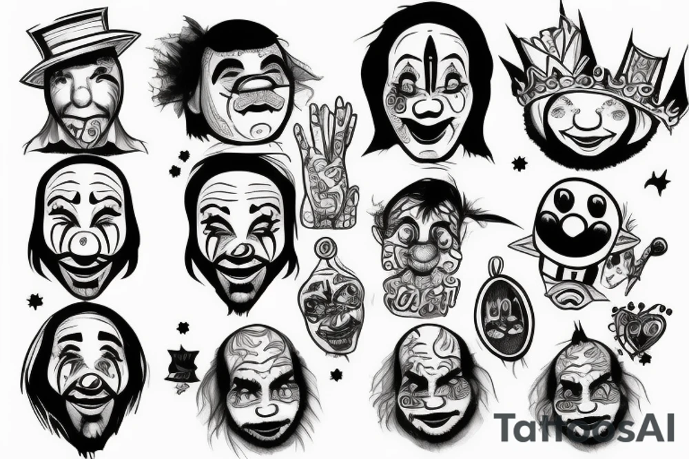 King and the Clown In pot tattoo idea