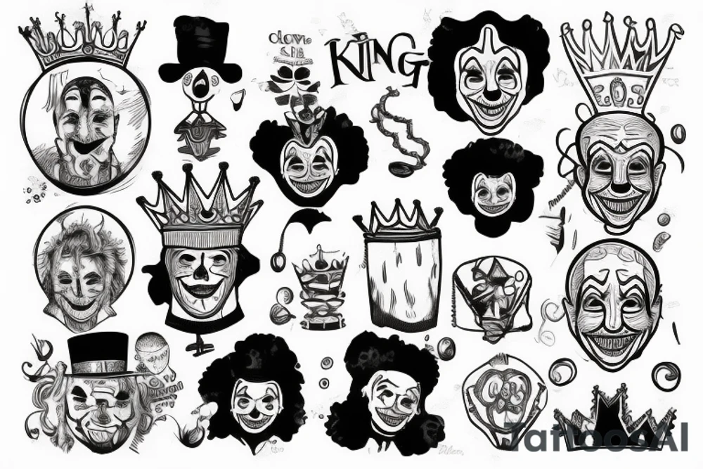King and the Clown In pot tattoo idea