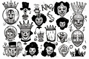 King and the Clown In pot tattoo idea