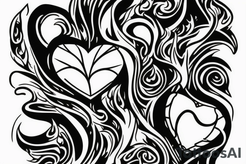 Bonfire heart tattoo idea