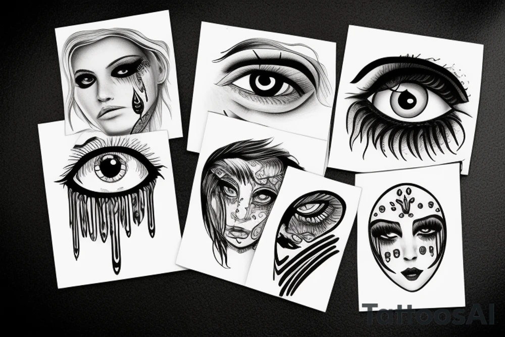 Eyes cry tattoo idea