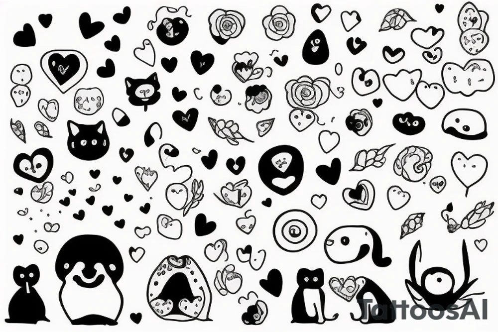 happiness, small animal, love, red tattoo idea