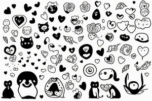 happiness, small animal, love, red tattoo idea