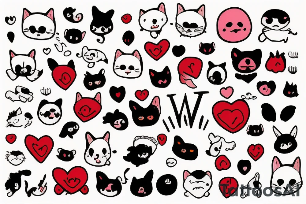 happiness, small animal, love, red tattoo idea