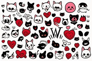 happiness, small animal, love, red tattoo idea