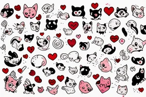 happiness, small animal, love, red tattoo idea
