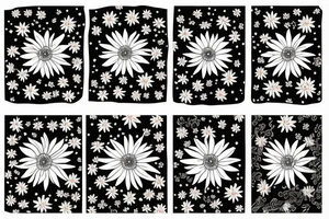 Asters, daffodil,  and daisy tattoo idea