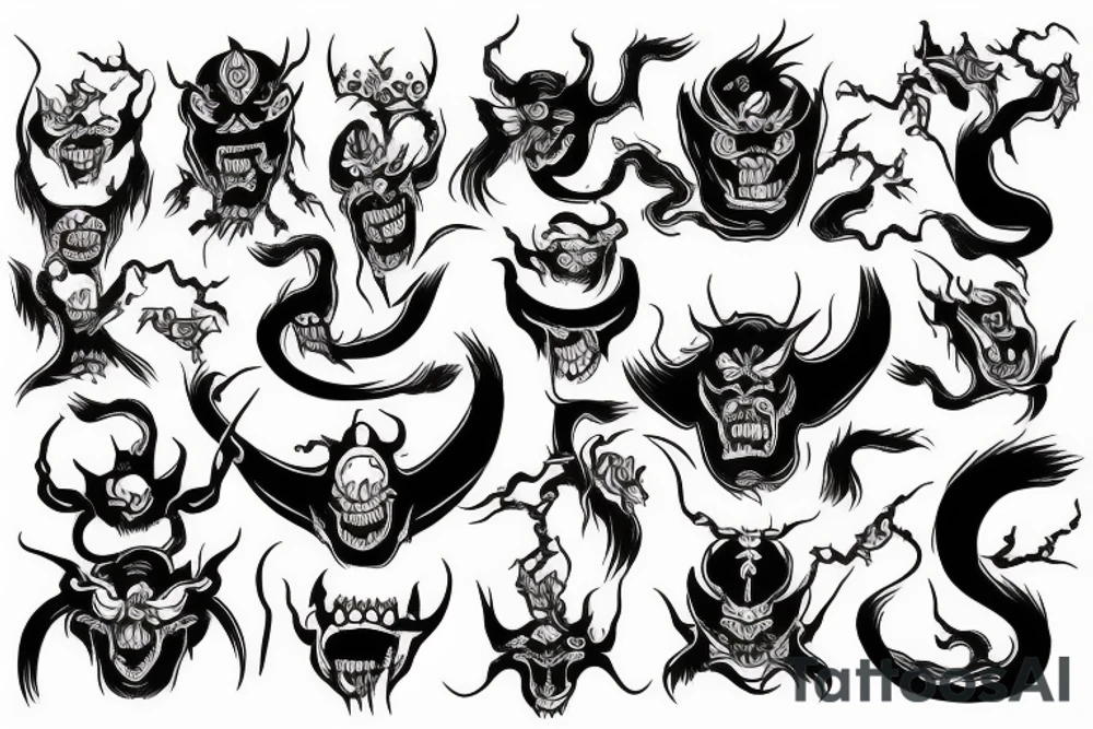 Japanese demon tattoo idea