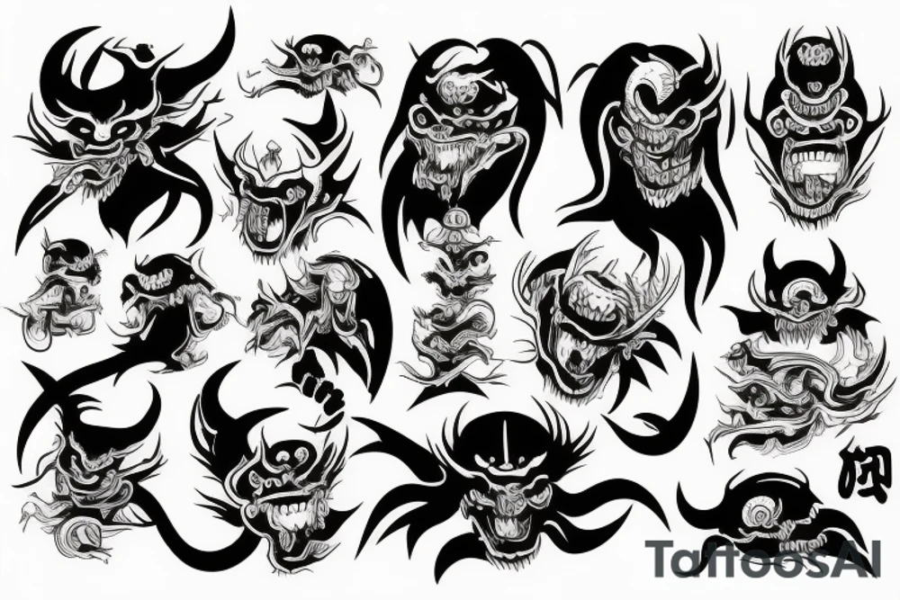 Japanese demon tattoo idea