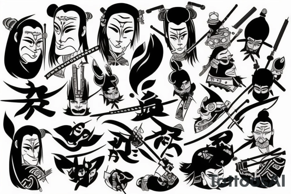 Japanese samurai tattoo idea