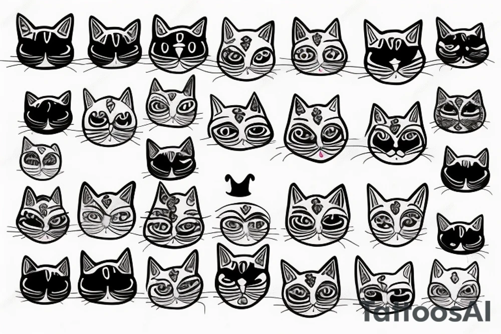 Cat face tattoo idea