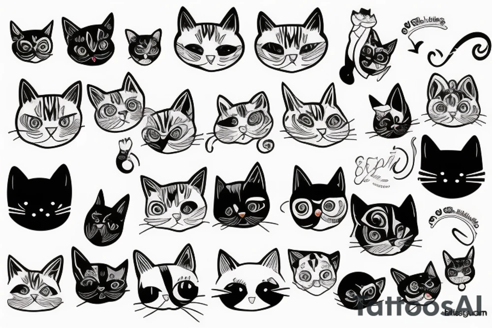 Cat face tattoo idea
