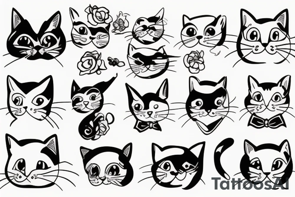 Cat face tattoo idea