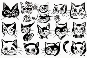 Cat face tattoo idea