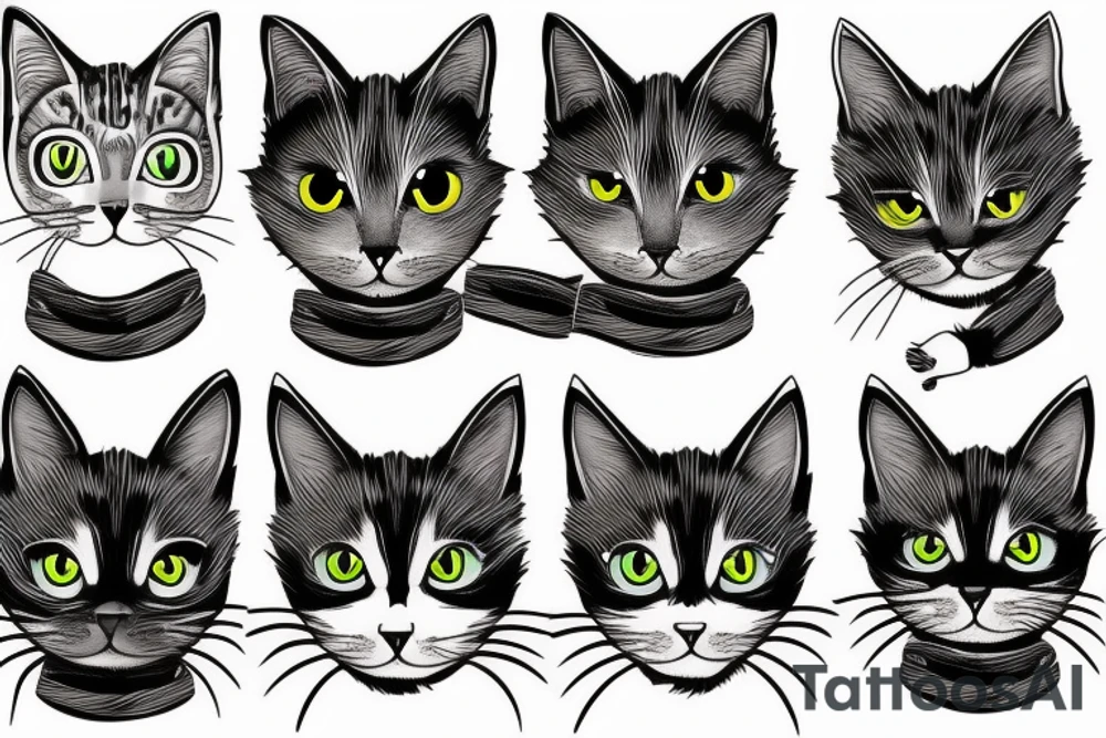 Cat face tattoo idea