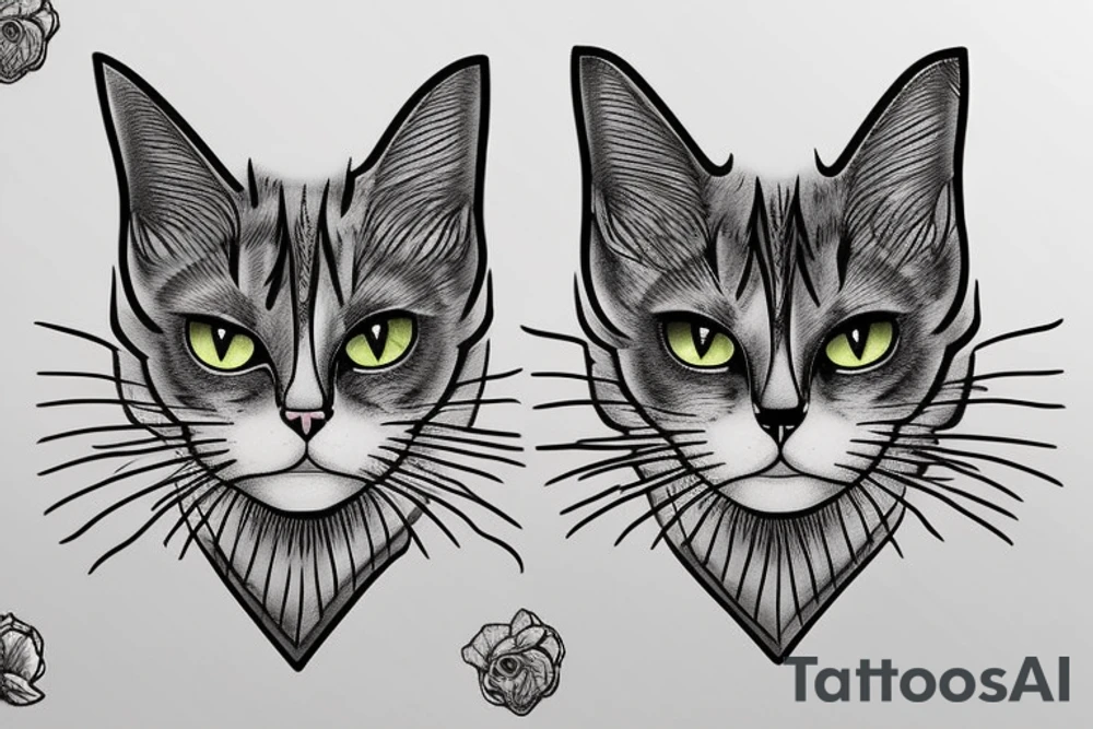 Cat face tattoo idea
