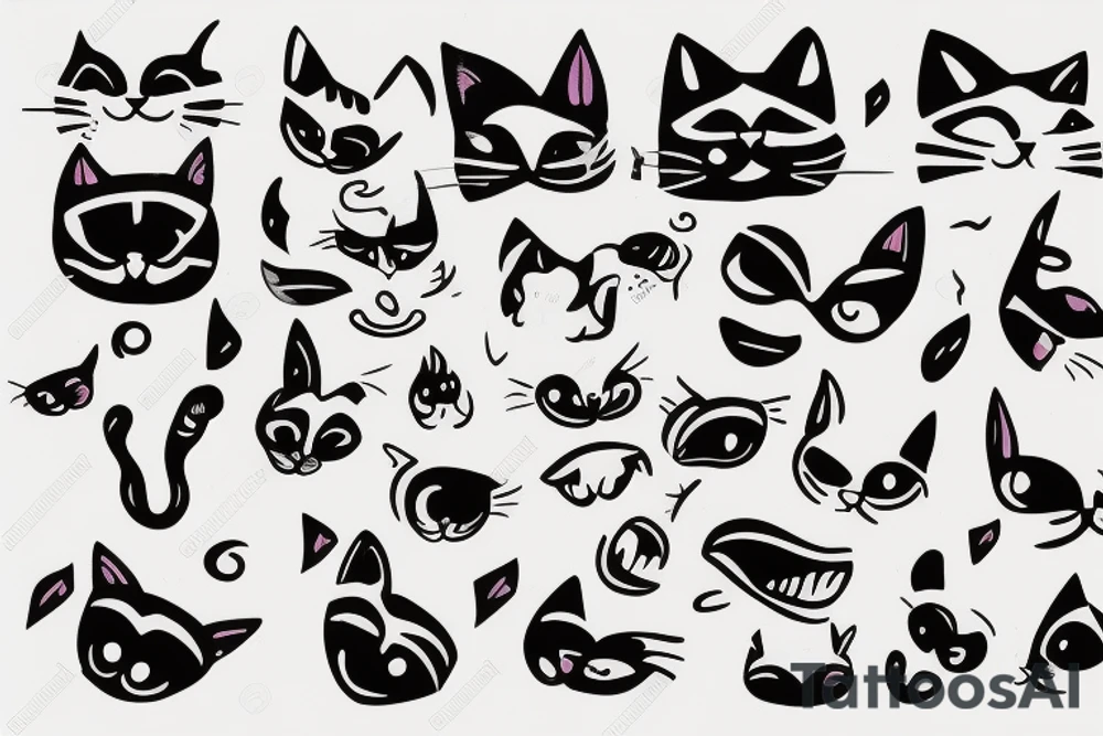 Cat face tattoo idea