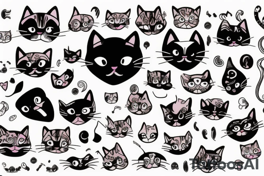 Cat face tattoo idea