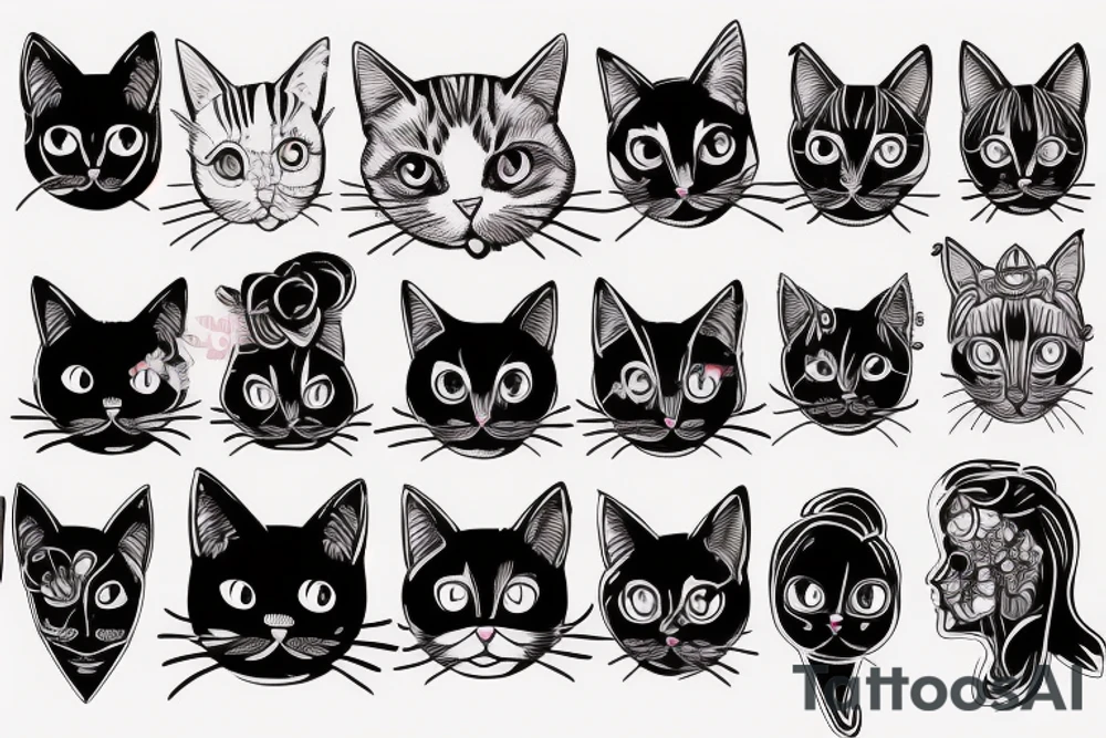 Cat face tattoo idea