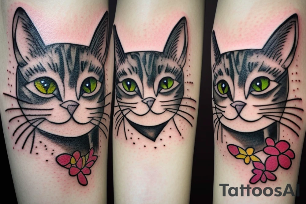 Cat face tattoo idea